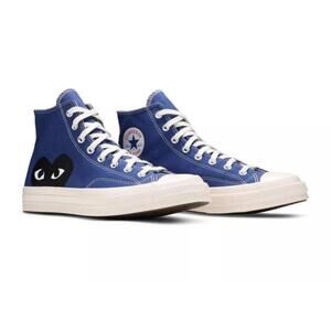 Converse Chuck Taylor All Star Hi Comme des Garcons PLAY Blue CDG SIZE 8 171846C